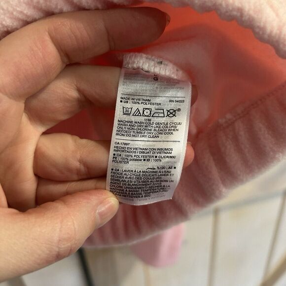 Old Navy Womens Pullover Quarter Zip Large Pink Pockets Thumb Hole Loose Fit - Picture 6 of 15